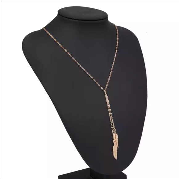 New Fashion Long Gold Color Leaves Choker Pendant Necklace - Picture 3 of 7